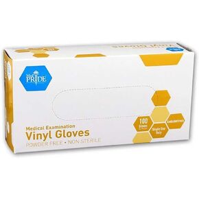 MedPride Powder-Free Vinyl Exam Gloves, Small, Box/100