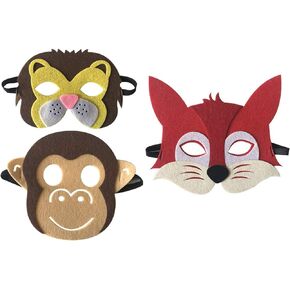 3 Piece Felt masks animal Halloween masks Dress-Up party accessory Parent-child game