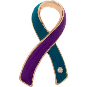 Fundraising for a Cause | Sexual Assault Awareness Teal & Purple Ribbon - Wholesale Sexual Assault Awareness Pins for Fundraisers and Gift-Giving