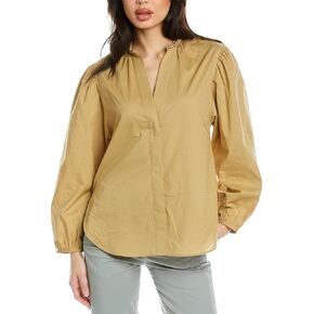 Vince Women's Braid Trim Band Collar Blouse