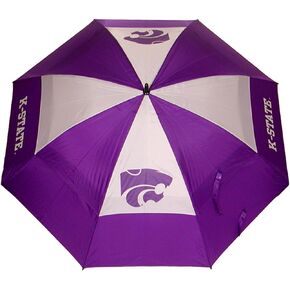 Team Golf NCAA Kansas State Wildcats Golf Umbrella 62" Golf Umbrella with Protective Sheath, Double Canopy Wind Protection Design, Auto Open Button