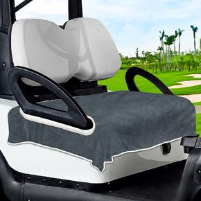 YOKYHOM Summer Golf Cart Seat Covers, Solid Color Golf Cart Seat Towel Blanket Keeps Seat Cool and Clean, 100% Microfiber, Suits EZGO, Yamaha, Club Car and More 2-Seat Golf Carts, 51''x 31''