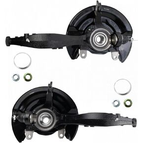 TRQ 2 Piece Complete Wheel Hub Bearing & Steering Knuckle Assembly Set for 03-07 Honda Accord 2.4L Manual Transmission