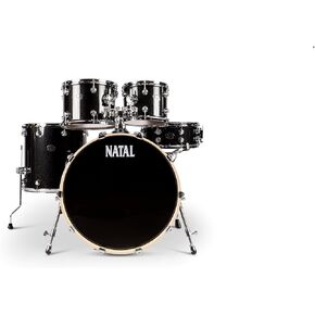 Natal KAR-UF22-BLS Arcadia Series UF22 5-Piece Drum Set with Hardware - Black Sparkle