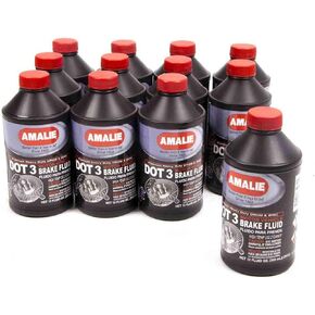 AMALIE Dot 3 Brake Fluid (160-65031-92) 12 Ounce Bottle, Pack of 12