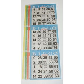 SmallToys Bingo Paper Game Cards - 3 Cards - 4 Sheets - 100 Books - 4 Inch by 12 Inch Size Disposable Sheet - Made in USA