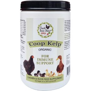 FRESH EGGS DAILY Organic Coop Kelp Feed Supplement Vitamins for Backyard Chickens and Ducks 20 oz