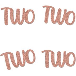 Rose Gold Two Cut-outs, 12-Pack Table Topper Double-sided Girl Birthday Party Decorations