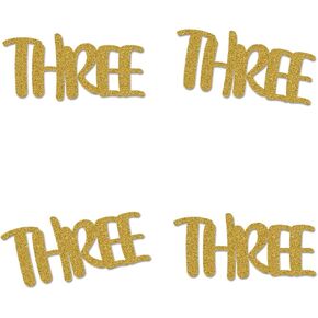 Gold Three Cut-outs, 12-Pack Table Topper Double-sided Girl Boy Birthday Party Decorations