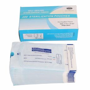90 x165mm Disposable Sealed Sterilization Bag, Oral Supply Cleaning, Dental Tool Sterilization Pouches, 200pcs Self Sealing Oral Sterilization Bag Sterilization PouchesInfection Control
