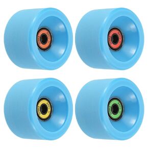 PATIKIL 65mm 78A Light Up Longboard Wheels, 4 Pack Soft Cruiser Wheels Flash Street Wheels for Skateboards Skateboard Wheel Replacement, White