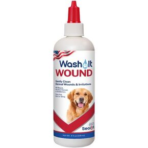 Wash-It Wound Cleanser for Pets | Dog Wound Care with Hypochlorous Acid to Clean Wounds, Cuts, Burns & Irritation | US-Made Wound Cleanser for Dogs & All Animals (4oz)