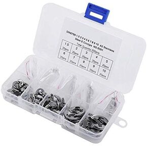 120Pcs 304 Stainless Steel E-Clip Retaining Snap Ring Circlip Kit,1.5mm-10mm