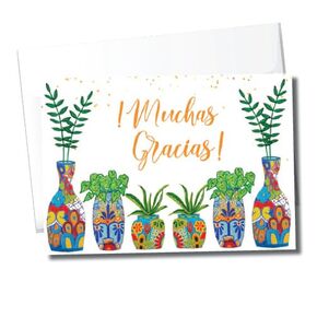 Spanish Thank You Cards with Envelopes - Pack of 25 - Mexican Pots