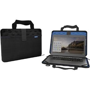 MAXCases Explorer 4 Rigid Laptop Work-In Case Shock Absorbing Ballistic Nylon Material | Slim Design, Weather-Proof Exterior w/Pocket (Black) (14 Inch)