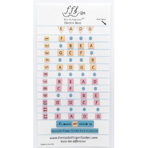 Fantastic Finger Guide for Electric Bass Guitar | Guitar Accessories | Fretboard and Fingerboard Stickers | Guitar Learning Tools | Guitar Stickers | Learn to Play Guitar Electric Bass | Frets 1-24