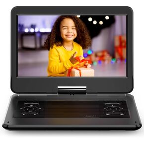 16.9" Portable DVD Player with 14.1" Large HD Screen, 4-6 Hours Rechargeable Battery, Car DVD Player,Regions Free,Dual Speakers, Support CD/DVD/SD Card/USB,[Not Support Blu-Ray]… in Kuwait