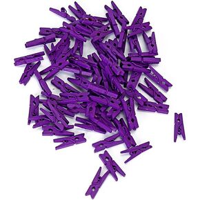 Topxome 100pcs Wooden Clothespins Small Picture Clips Photo Paper Peg Pin Craft Clips for Crafts Decoration, Hanging Photo Clips (Blue)
