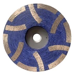 JDK 4 Inch Diamond Resin Filled Cup Wheel Grinding Wheel Insert 12pcs Segments with Thread 5/8“-11 for Granite Stone and Tiles (Fine)