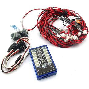 DEVMO Rc Car Headlights Taillight Rc Truck Led Lights Flashing Light Lamp 12 LED 5 Operation Modes for 1/10 Rc Trucks, Crawler, Off-Road, Sport Racing