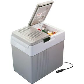Koolatron Electric Portable Cooler Plug in 12V Car Cooler/Warmer, 33 qt (31 L),No Ice Thermo Electric Portable Fridge for Camping, Travel Road Trips Trucking with 12 Volt DC Power Cord, Gray/White.