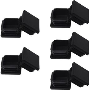 FiveEyes 1.25" 1 1/4 Square Tubing Plastic Plug,1 1/4" 1.25 Inch End Cap(10 Pack) 1 1/4 1.25 Square Tube End Cap 1.25x1.25 Fence Post Pipe Cover Tubing Insert Chair Glide Finishing Plug