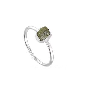 Natural Moldavite Rough Ring 925 Sterling Silver Handmade Jewelry With Certified Gemstone From Czech Republic By HARSHITA JEWELLERY (9)