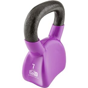Contoured Single Vinyl Coated Kettlebell With Training Dvd by GoFit