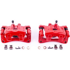 Power Stop Rear S5104 Pair of High-Temp Red Powder Coated Calipers