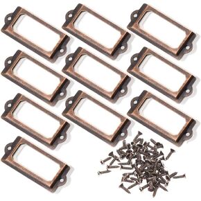 10 قطعة 83x30 مللي متر اللون البرونزي المعادن مكتب خزانة ملفات رفوف درج اسم بطاقة التسمية حامل إطارات مع مسامير in Kuwait