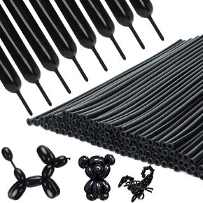 260 بالونة من PIGETALE، 100 قطعة من بالونات الحيوانات الملتوية السوداء السميكة من اللاتكس، بالونات مهرج سحرية طويلة نحيفة لشكل الحيوان، الهالوين وحفلات الزفاف وأعياد الميلاد ومستلزمات الحفلات وديكورات الحفلات in Kuwait