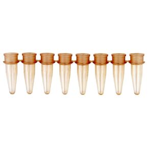 Caplugs Evergreen 214-3456-R80 PCR Tubes in Strips of 8. 0.2 mL, Polypropylene Co-Polymer, Red