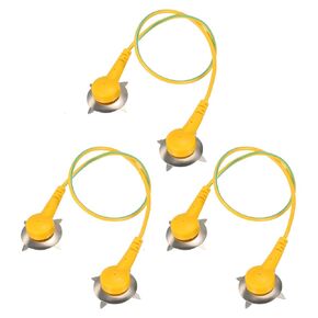 MECCANIXITY ESD Grounding Cable Cord with Paw 30cm/11.81 Inch Long,Anti-Static Ground Wire Cable Clip for Eliminate Conductor Electrostatic, Pack of 5(Yellow,Green)