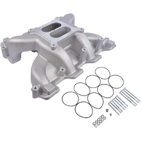NEWZQ 300-130 Dual Plane Mid-Rise Intake Manifold Replacement for GM Corvette LS1 LS2 LS6 5.7L 6.0L V8 Cathedral Port