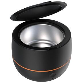 ARGOMAX Ultrasonic Retainer Cleaner for Dentures: 24W 200ml Portable Ultrasonic Cleaner Machine for All Dental Aligner, Braces, Mouth Guards, Toothbrush Head, Shaver Head, Jewelry - Black+Orange.