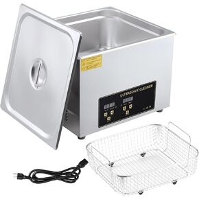 منظف ​​كبير بالموجات فوق الصوتية من Aprafie بسعة 30 لتر، إجمالي منظفات المكربن ​​بالموجات فوق الصوتية بقدرة 1100 وات لآلة تنظيف أجزاء البندقية مع سلة ومؤقت رقمي وسخان in Kuwait