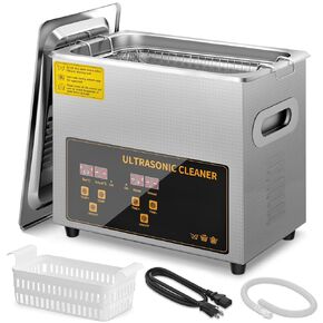 منظف ​​الأجزاء بالموجات فوق الصوتية سعة 15 لتر، منظف المجوهرات بالموجات فوق الصوتية المصمم تلقائيًا مع سخان ومؤقت لساعات حلقات تثبيت النظارات المكربن ​​لأطقم الأسنان، إلخ. in Kuwait