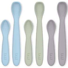 ملاعق الأطفال المصنوعة من السيليكون، ملاعق الأطفال ذاتية التغذية 6 أشهر، ملاعق الأطفال للمرحلة الأولى، ملاعق الأطفال الصغار، مجموعة ملاعق التدريب، مستلزمات تغذية أواني الأطفال، آمنة للاستخدام في غسالة الأطباق والغليان (موراندي بوي) in Kuwait