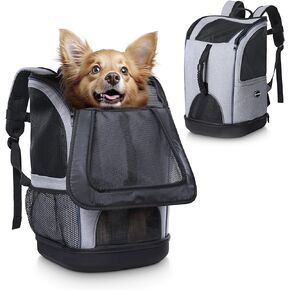 Navaris 2-in-1 Convertible Carrier and Cat or Dog Backpack - Hand Carry or Wear Front or Back - Up to 22 lbs (10 kg) - 11.8" x 11.8" x 18.1" (30 x 30 x 46 cm)