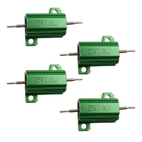 Antrader 50W 4 أوم المقاوم الألومنيوم حالة المقاوم الأسلاك الألومنيوم قذيفة المقاوم حزمة من 4، الذهب