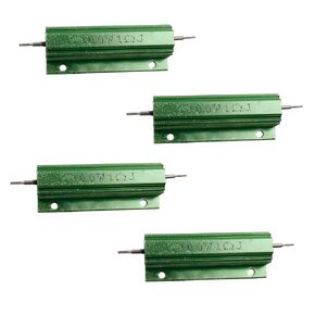 Antrader 50W 4 Ohm Resistor Aluminum Case Resistor Wirewound Aluminum Shell Resistor Pack of 4,Gold