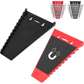 OCGIG 2Pack Magnetic Wrench Organizer Wrench Rack Tool trays for Tool Box Drawer Chest, Wrench Holder SAE (1/4 "-1/16") & Metric (6mm-24mm)