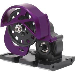 AMK 1/10 Transmission Aluminum SCX10 II Gearbox with Skid Plate for 1/10 RC Crawler Axial AX10 SMT10 Vanquish VS4-10 SCX10 II Upgrades Accessories (Purple)