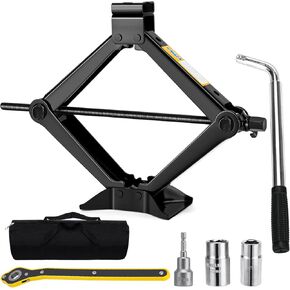 Car Jack Kit - Scissor Jack for Car SUV Truck, 1.5 Ton Scissor Jack Scissor Lift Jack (3,300 lbs) Capacity with Ratchet Handle and Wheel Wrench in Kuwait