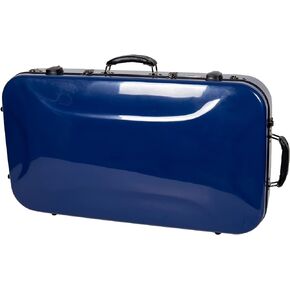 Crossrock Fiberglass Double Case-Accommodates 1 Violin and 15~16.5" Viola-Includes TSA Lock, Protective Blanket, Hygrometer, Removable Shoulder Straps-Navy Blue(CRF2020DVLNVBL)