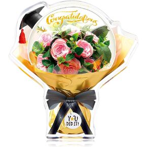 PETCEE You Did It Graduation Gifts for Her Him Graduation Flowers Bouquet Paperweight Graduation Keepsake Gift for Women Men Seniors Graduation Table Centerpiece for High School College Boys Girls