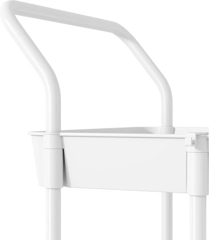 Buzowruil 4-Tier Rolling Utility Cart, Storage Cart with Handle Multi-Purpose and Locking Wheels,with Hanging Basket and Hook for Office, Kitchen, Bathroom,White in Saudi Arabia
