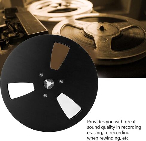 Reel to Reel Take Up Reel, 1/4 7 Inch 3 Hole Aluminum Alloy Empty Reel, Tape Takeup Reel Machine Part for TEAC Reel to Reel Tape (Black) in Saudi Arabia