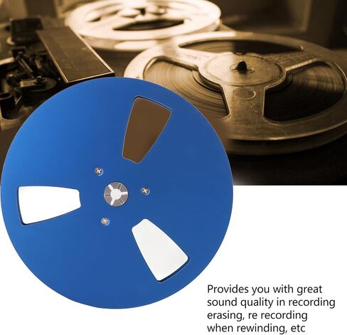 Reel to Reel Take Up Reel, 1/4 7 Inch 3 Hole Aluminum Alloy Empty Reel, Tape Takeup Reel Machine Part for TEAC Reel to Reel Tape (Black) in Saudi Arabia