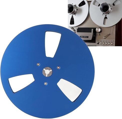 Reel to Reel Take Up Reel, 1/4 7 Inch 3 Hole Aluminum Alloy Empty Reel, Tape Takeup Reel Machine Part for TEAC Reel to Reel Tape (Black) in Saudi Arabia